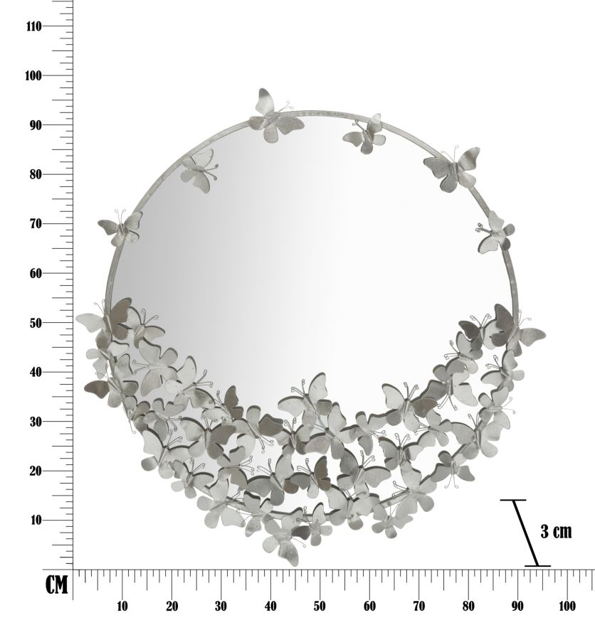 specchiera-farfalle-round-argentata - immagine 3