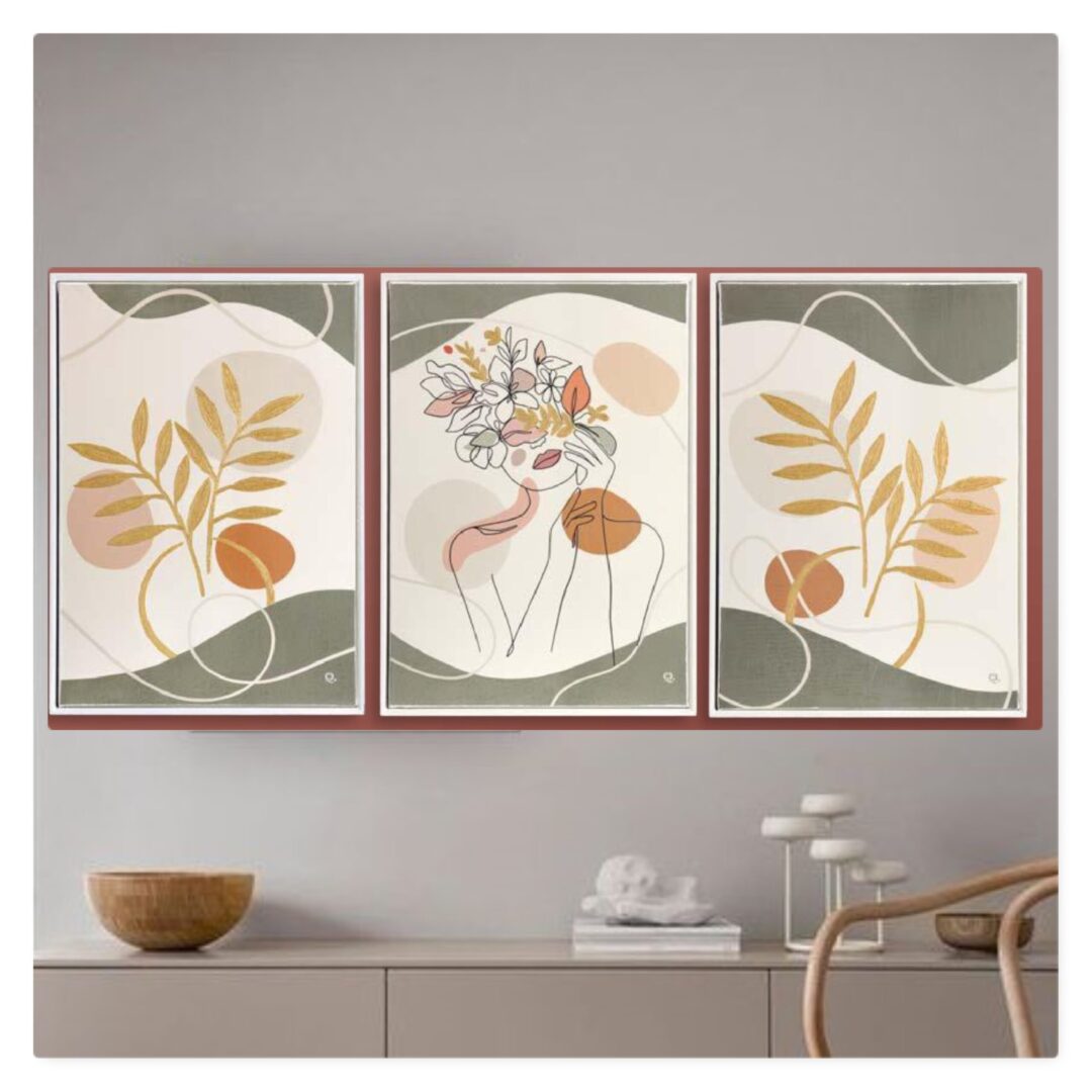 tris quadri verticali ISPIRAZIONE  50x70 cad.