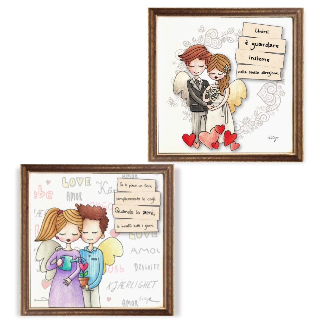 cubo di legno decorato con vasetto ko-dama matrimonio - immagine 6