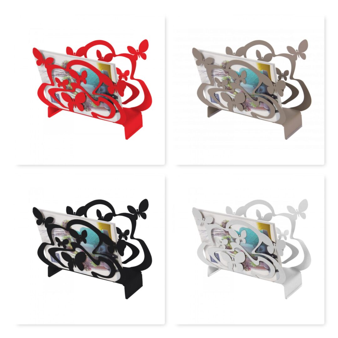 portariviste design farfalle  in metallo - immagine 2