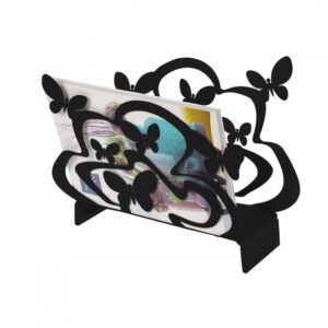 portariviste design farfalle  in metallo - NERO