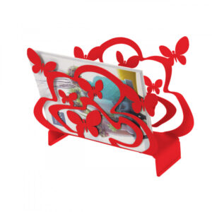 portariviste design farfalle  in metallo - ROSSO