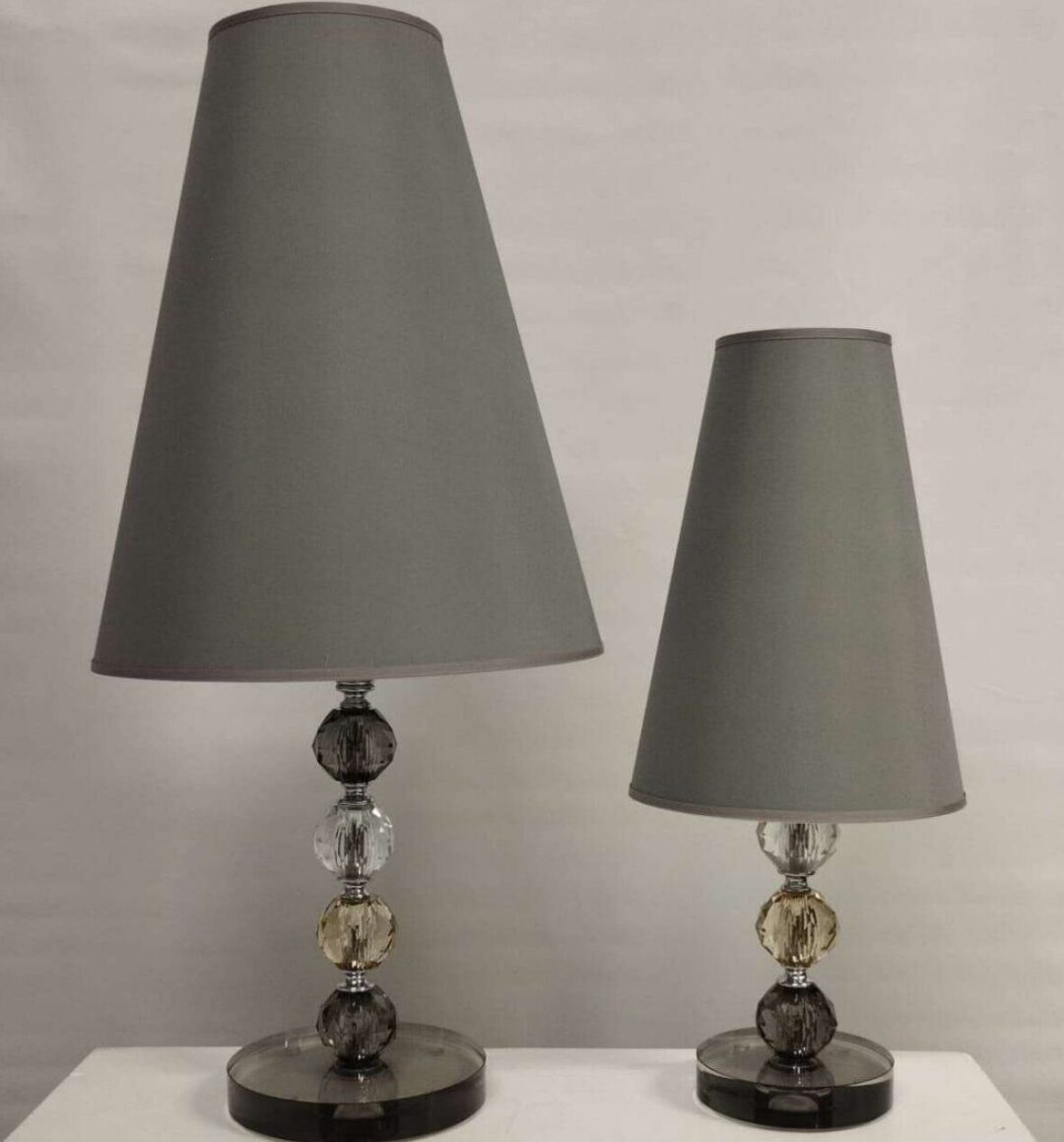 lampada-conica in cristallo grigia (2 misure)