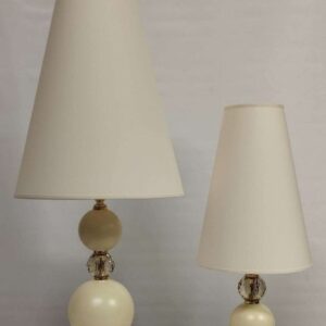 lampada-conica in cristallo e vetro panna (2 misure)