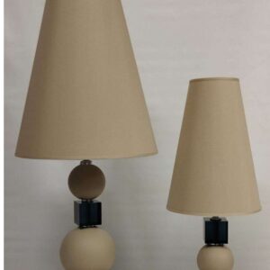 lampada-conica in cristallo e vetro tortora (2 misure)