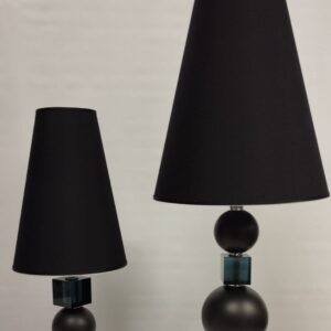 lampada-conica in cristallo e vetro nera (2 misure)