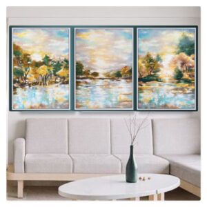 tris quadri verticali SPIRAGLI DI LUCE 50x70 cad.