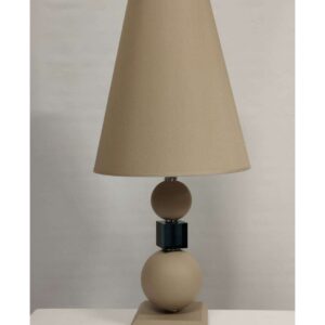 lampada-conica in cristallo e vetro tortora (2 misure) - GRANDE h 60 diam 30 cm