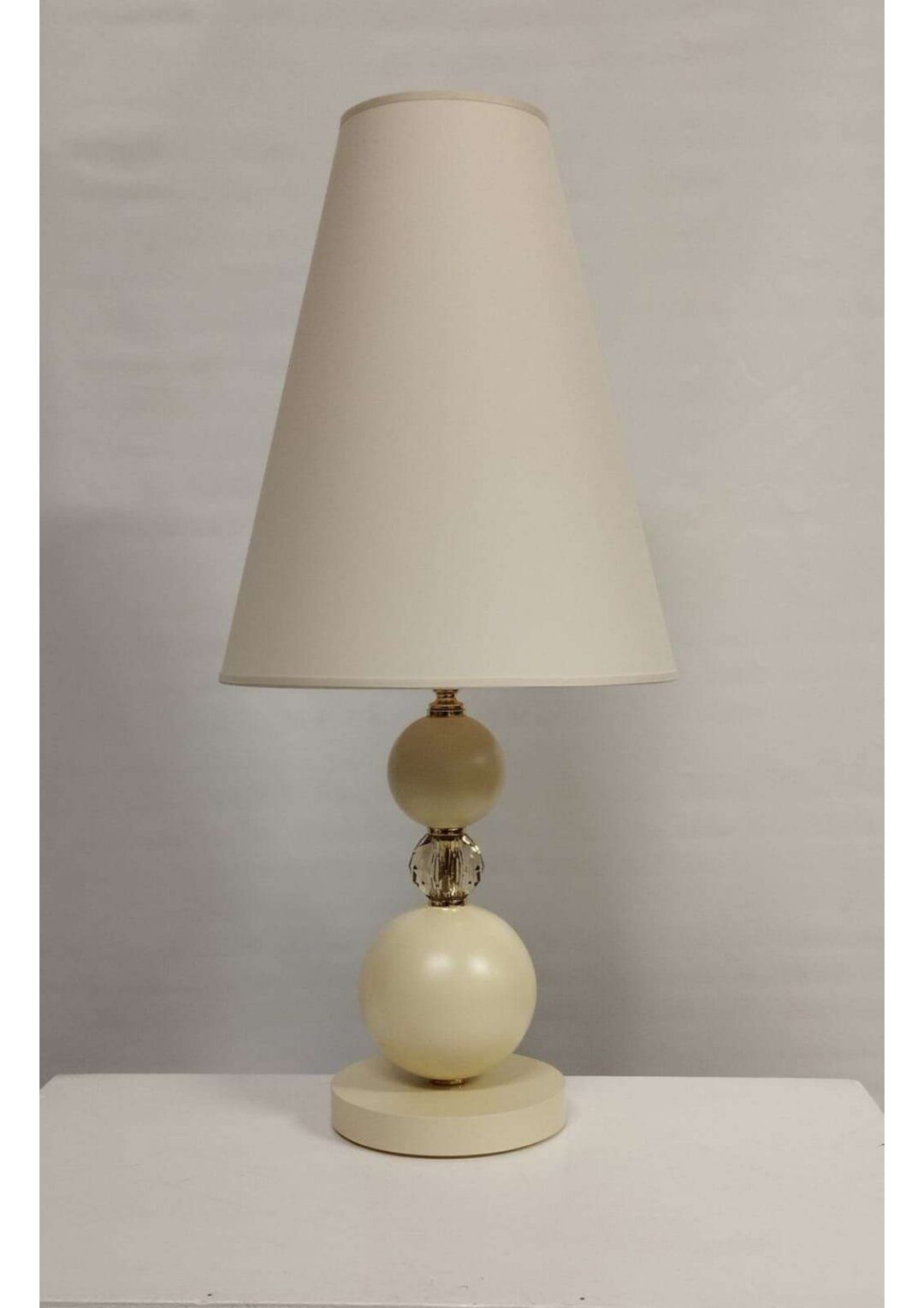 lampada-conica in cristallo e vetro panna (2 misure) - immagine 4
