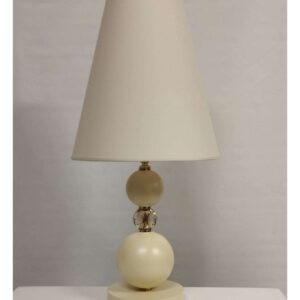 lampada-conica in cristallo e vetro panna (2 misure) - PICCOLA h 40 diam 20 cm