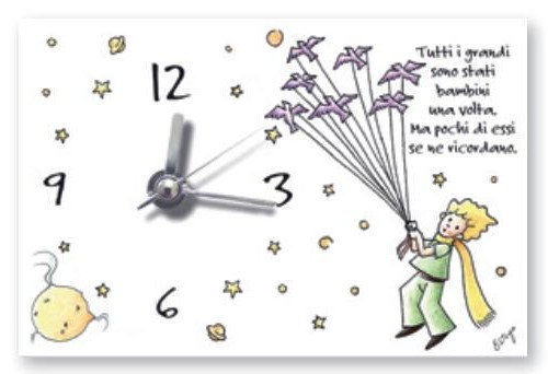 orologio da tavolo Piccolo Principe con frase - immagine 5