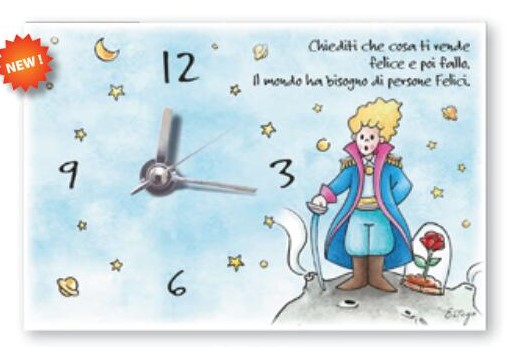 orologio da tavolo Piccolo Principe con frase - immagine 3