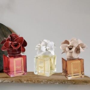 profumatore  con orchidea  in ceramica di capodimonte 100 ml