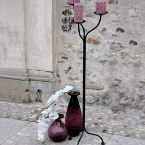 candelabro da terra a 3 braccia in ferro