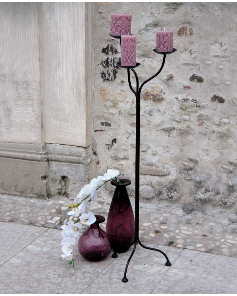 candelabro da terra a 3 braccia in ferro