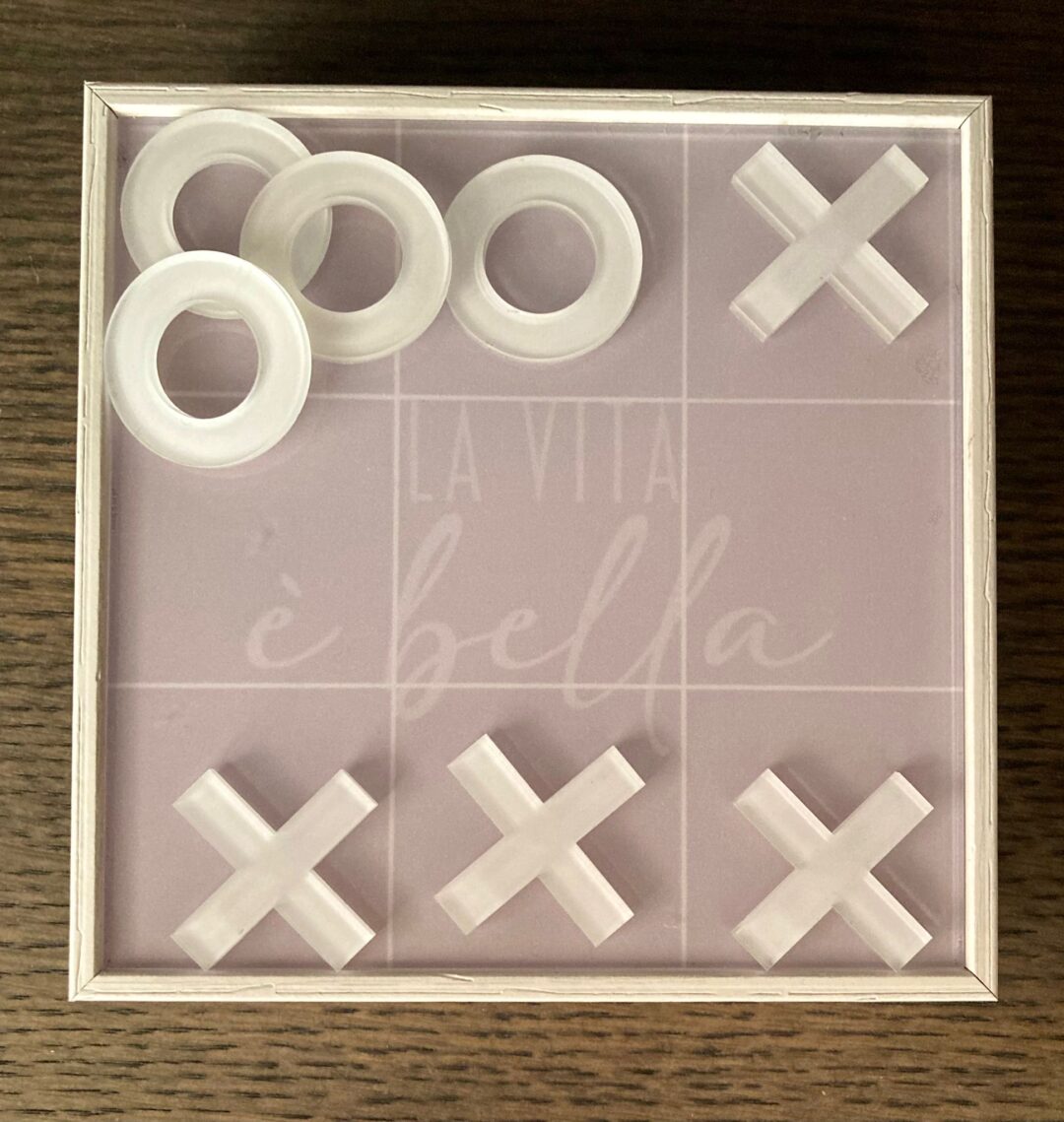 mini gioco tris in legno 14x14 cm - immagine 2