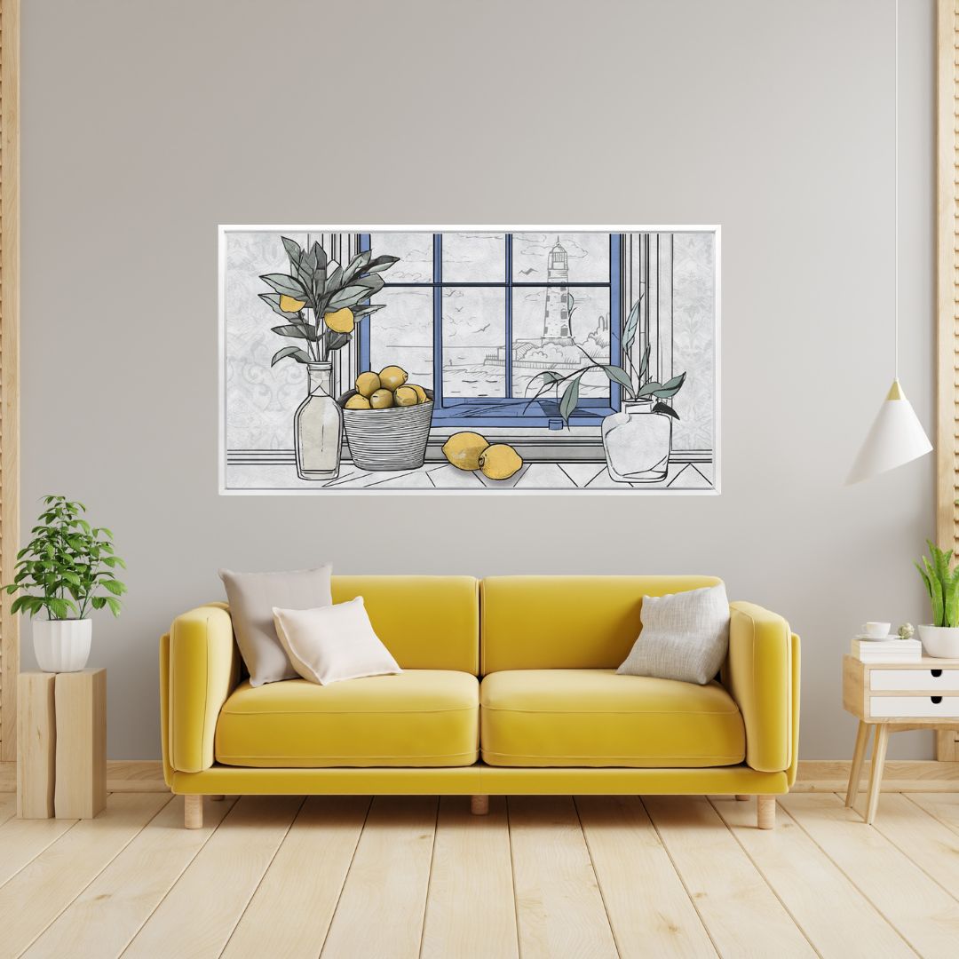 quadro d'autore paesaggio con limoni
