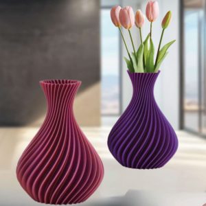 Vaso linea spirale bicolore viola/fucsia