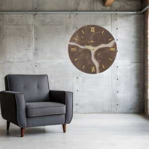Orologio in legno Tondo Bicolore Ø 50 cm