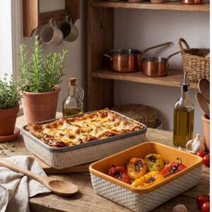 Set 2 Pirofile stoneware Giallo/Grigio
