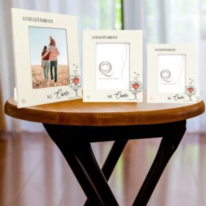 portafoto-in-legno- " La felicita' radicata nel cuore"(3 misure)