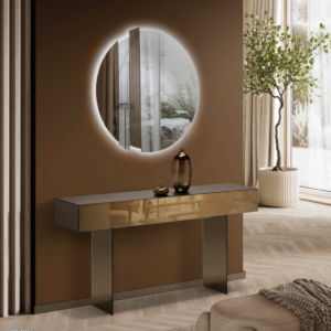 Consolle Hermes BRONZO' in vetro temperato effetto specchio