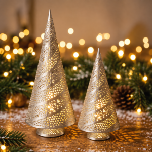 Alberelli luminosi a led 3D ARGENTO ( 2 misure)