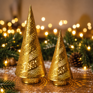 Alberelli luminosi a led 3D oro ( 2 misure)